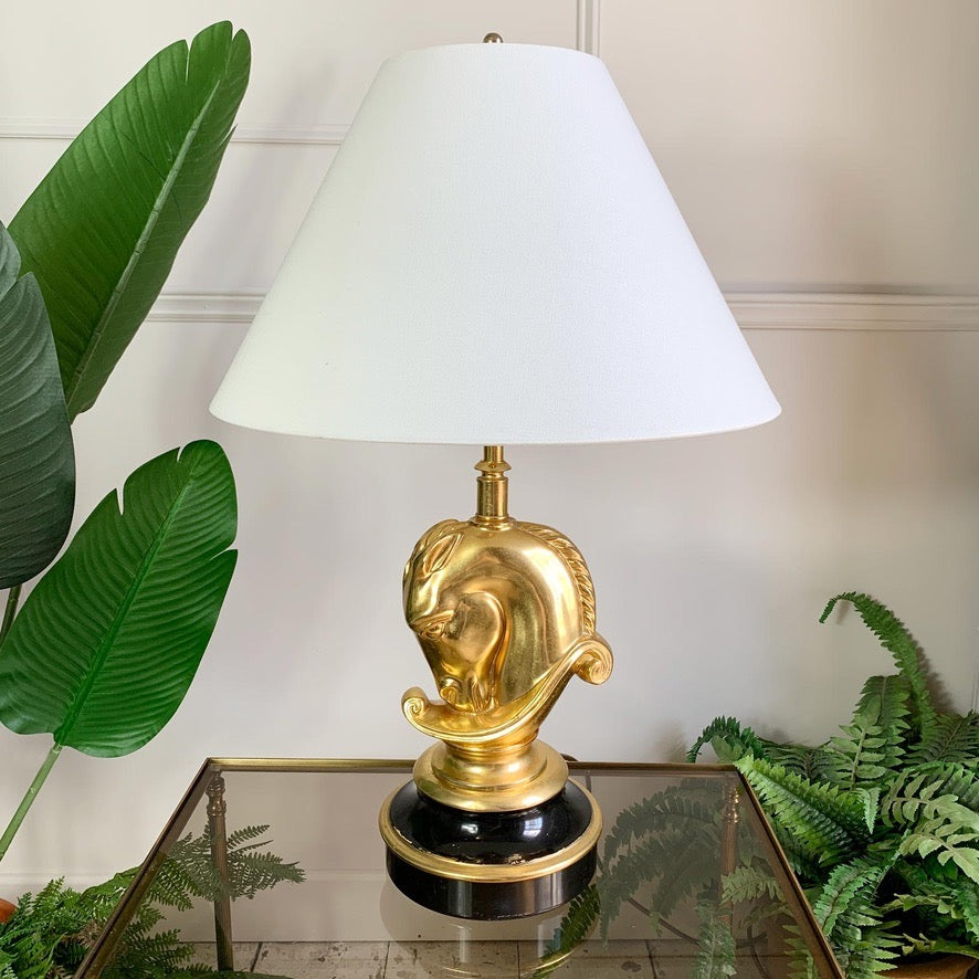 24k Gold Plated Cheval Table Lamp