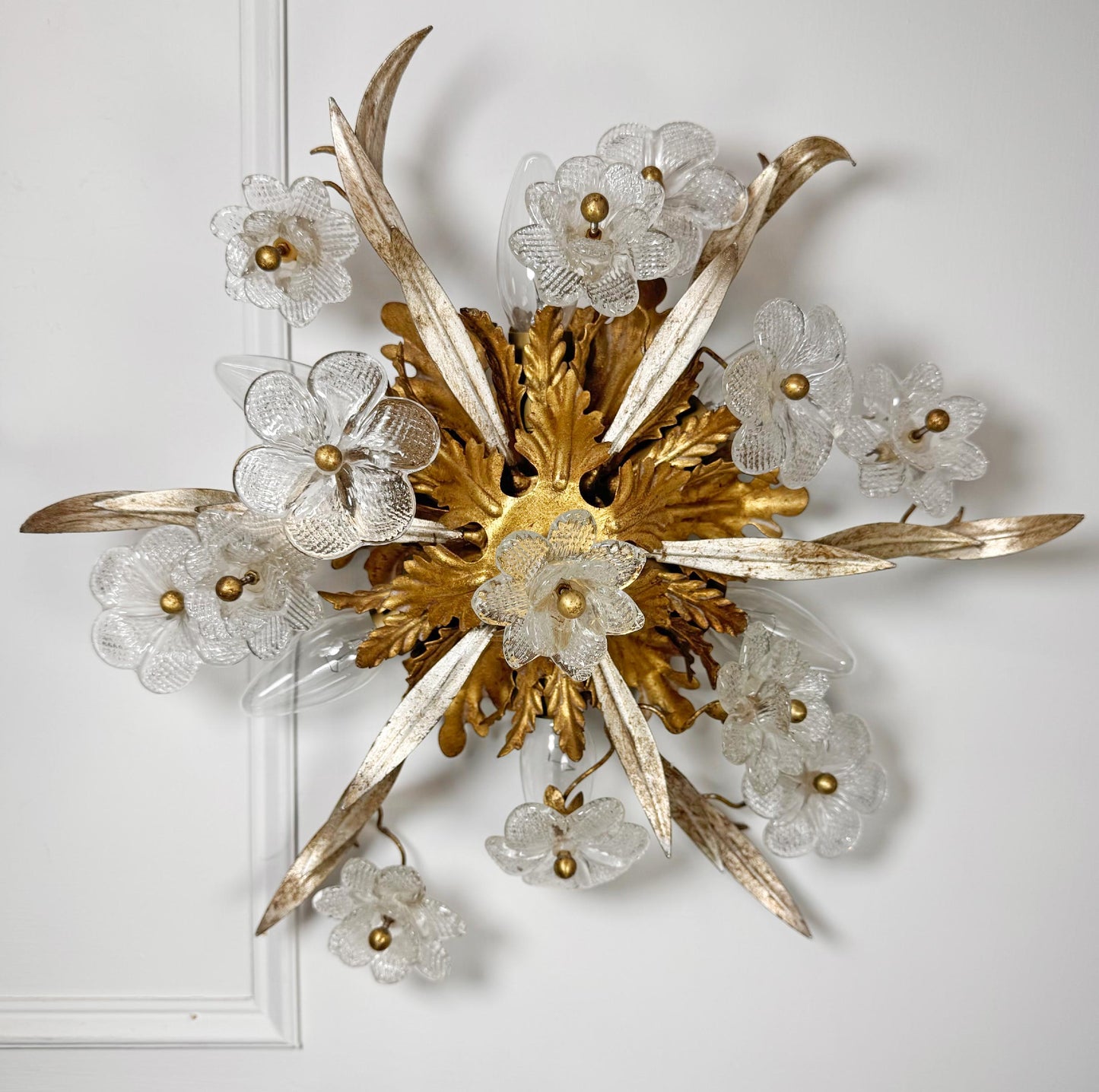 Banci Firenze Murano Glass Flush Light 1950's Italy