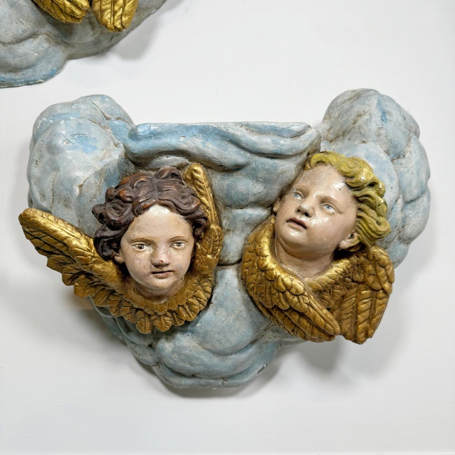 Plaster Putto Wall Shelves Circa 1920