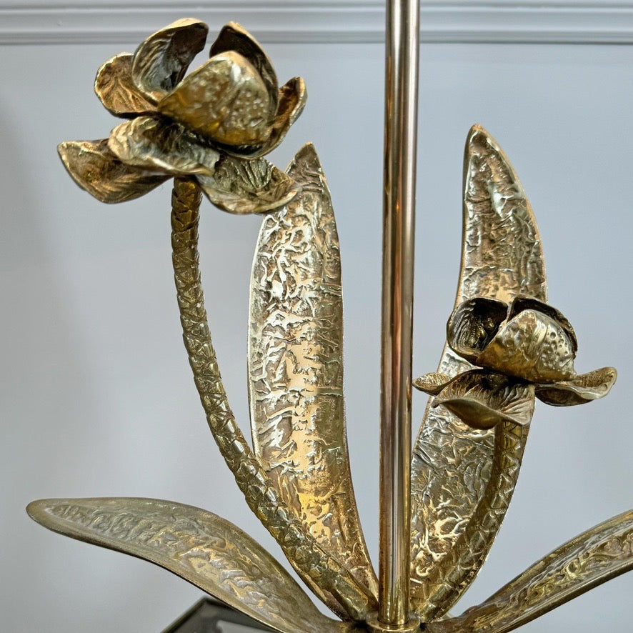 Bronze Flower Table Lamp attributed to Maison Jansen circa 1950