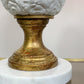 Italian Gilt Metal and White Ceramic Pineapple Table Lamp