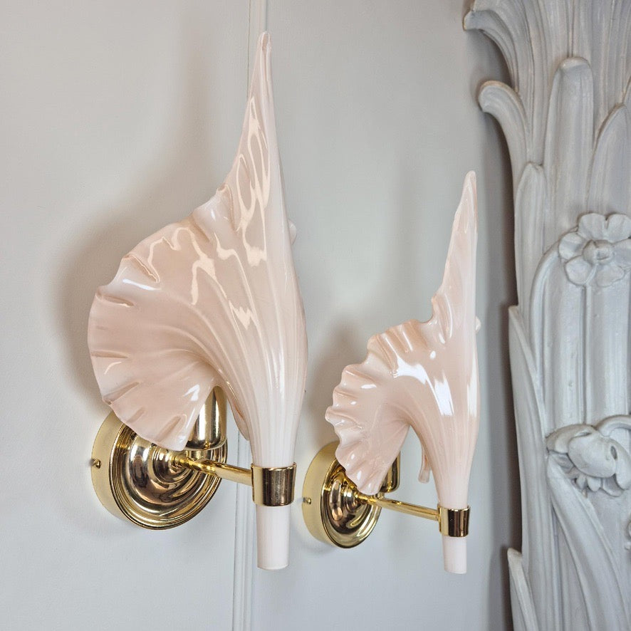 Barovier and Toso Pink Murano Glass Wall Lights