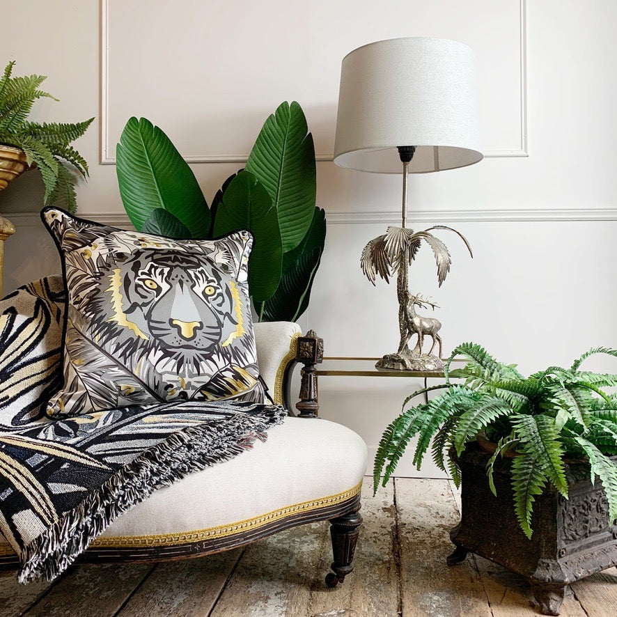 The Tropics Collection 'Tiger' Luxury Silk Cushion