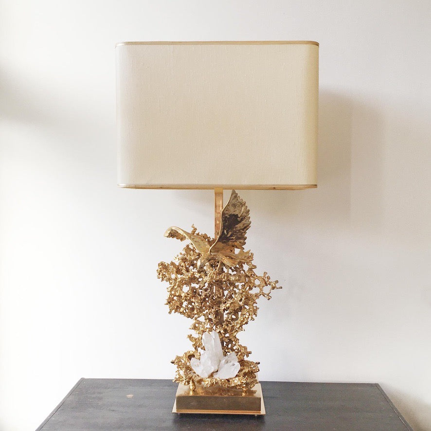 Claude Victor Boeltz 24K Gold Plated 'Exploded' Table Lamp