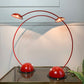 1980's Fischer Leuchten Red Crescent Desk Lamps