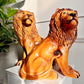 Pair of Staffordshire Pottery Lions