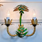 Vintage Pair of Faux Bamboo Palm Wall Lights 1950's Italian