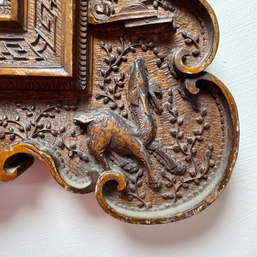 An Exceptionally Carved Qing Dynasty Hardwood Chinese Export Mirror