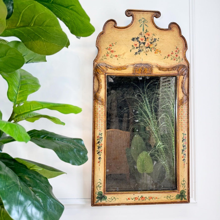 Queen Anne Style Floral Mirror 18th Century