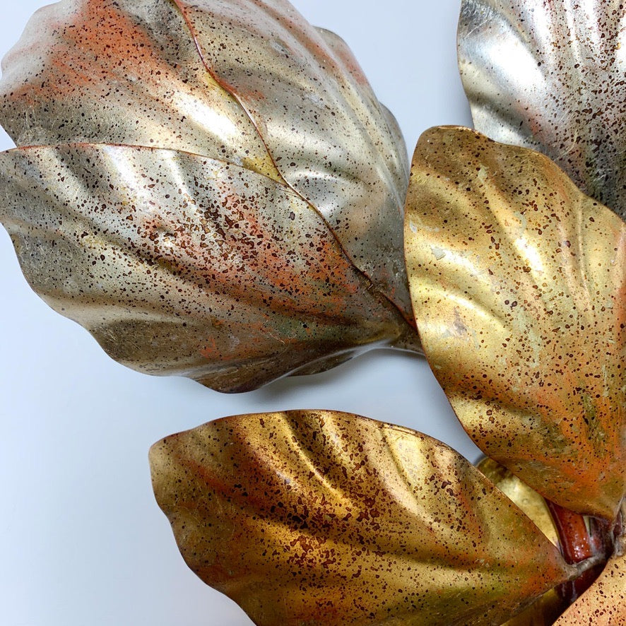 Hans Kogl Gold and Silver Leaf Wall Light