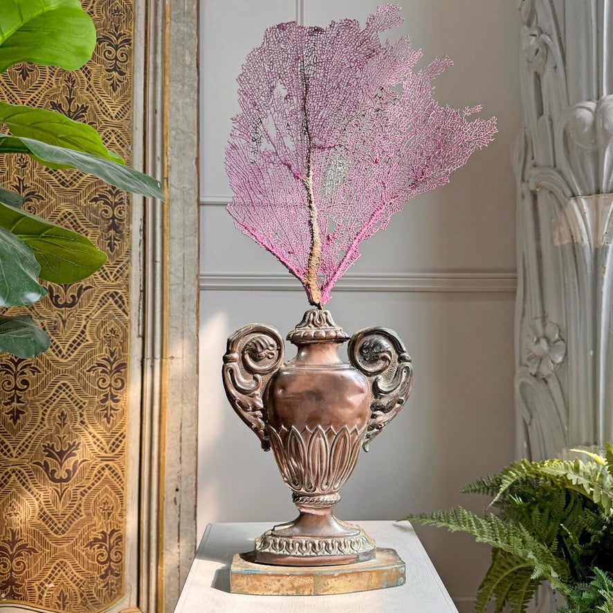 18th Century Wood and Copper Altar Vase Italian