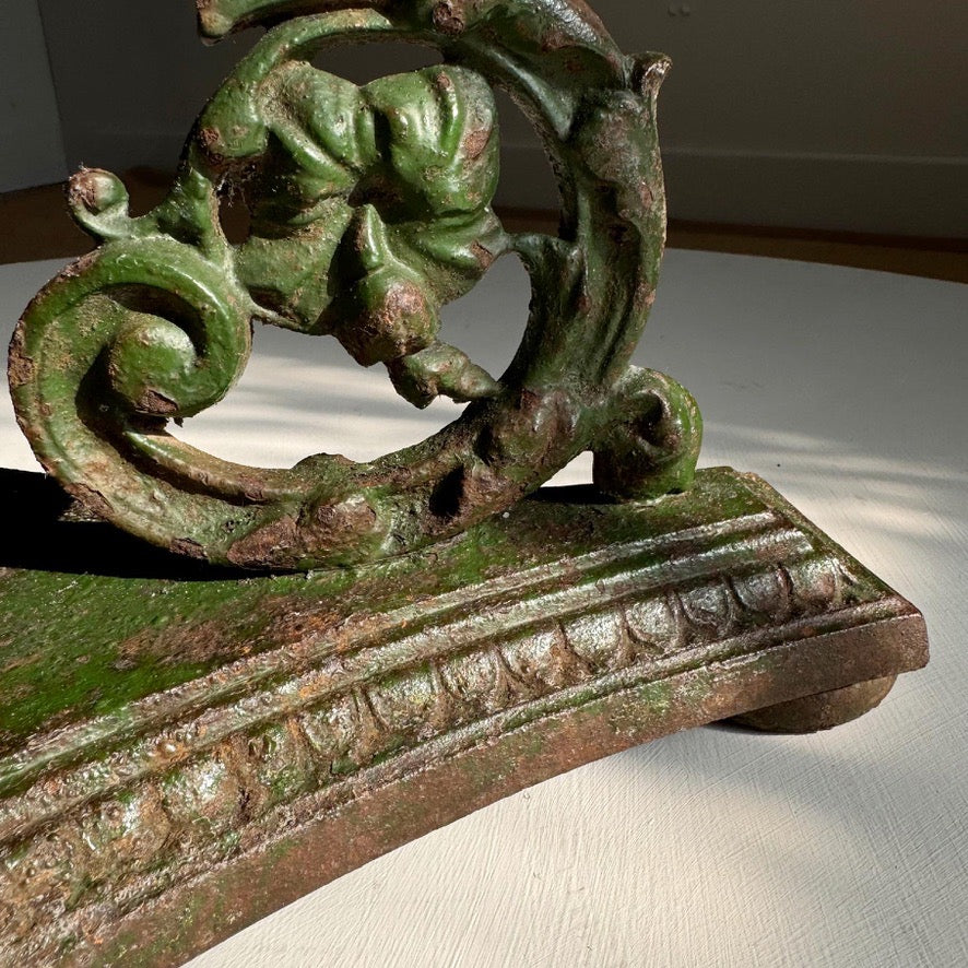 Antique Cast and Wrought Iron Marble Top Orangery Table
