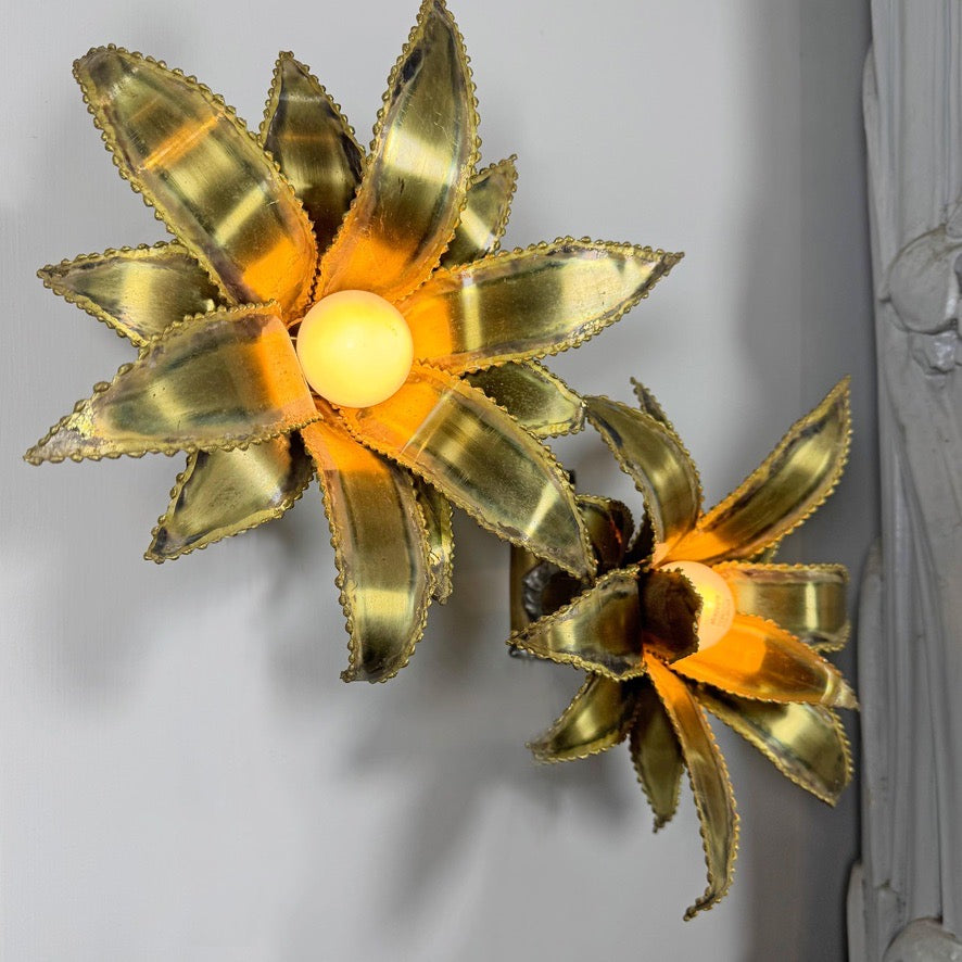 Pair of Maison Jansen Flower Wall Lights