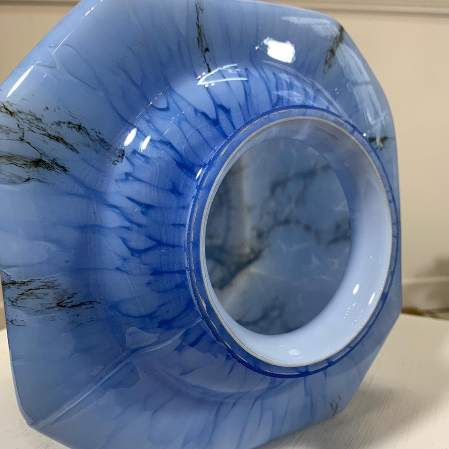 1920s German Art Deco Blue Glass Ceiling Pendant Light