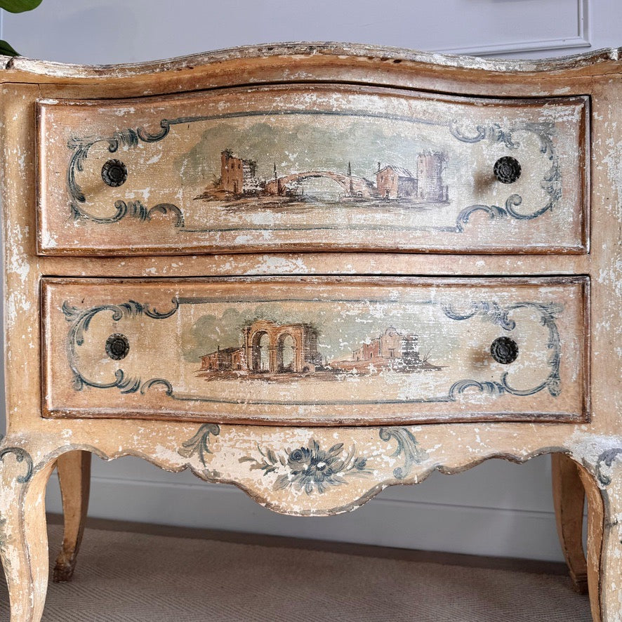 Antique Venetian Painted Chest of Drawers 18th Century