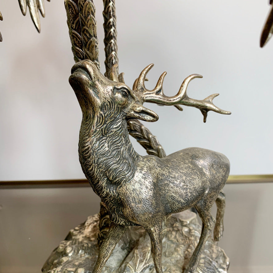 Valenti Stag Silver Table Lamp 1970's