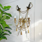 An Outstanding 1950's Italian Cross Sword and Gilt Rope Tassel Wall Light