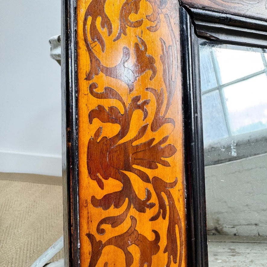 William and Mary Walnut and Seaweed Marquetry Mirror Circa 1690