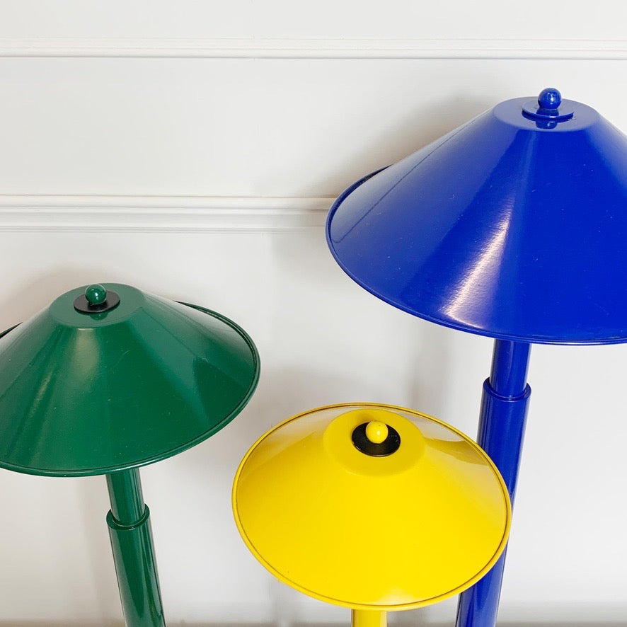 Set of 3 Kostka Lamps France  1970's / 80's