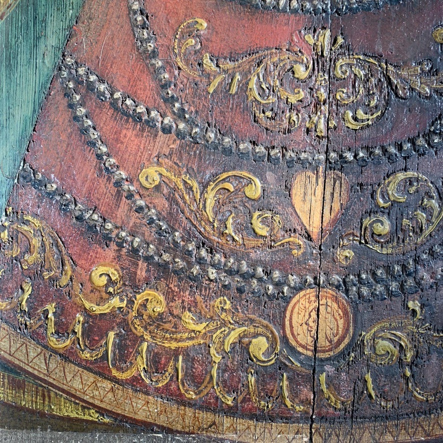 16th/17th Century Eastern Orthodox Icon on Board of the Virgin Mary and Jesus