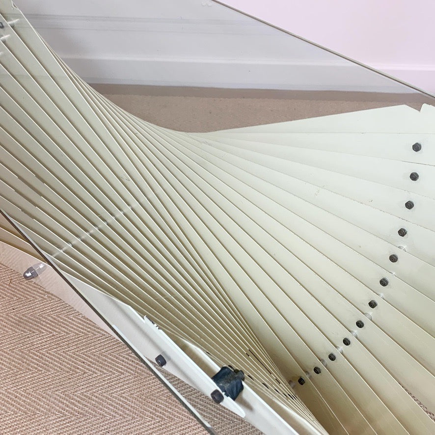 White Italian Sculptural Fan Designer Coffee Table 1970's