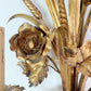 S.Salvadori Gold Wheat Sheaf Sconce Light 1970's