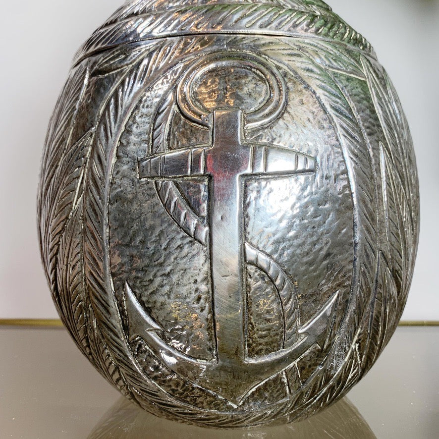 Modernist Silver Breton Design Ice Bucket in the Style of Marc Chagall, 1950's