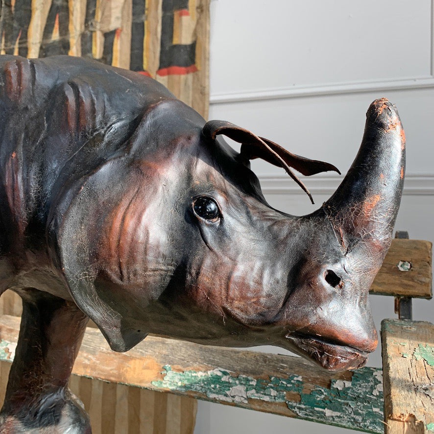 Very Large Liberty of London Leather Rhino Footstool