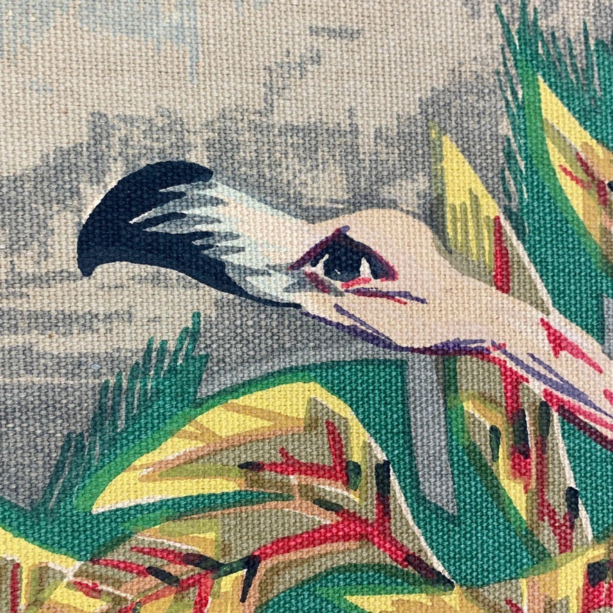 1950's Robert Debiève Cubist Screen Print 'Flight of Flamingos'