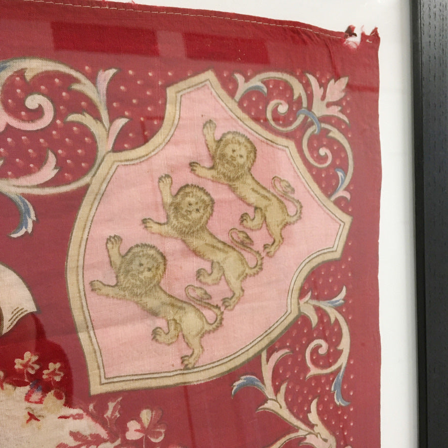 King Edward VII Coronation June 1902 Framed Red Scarf