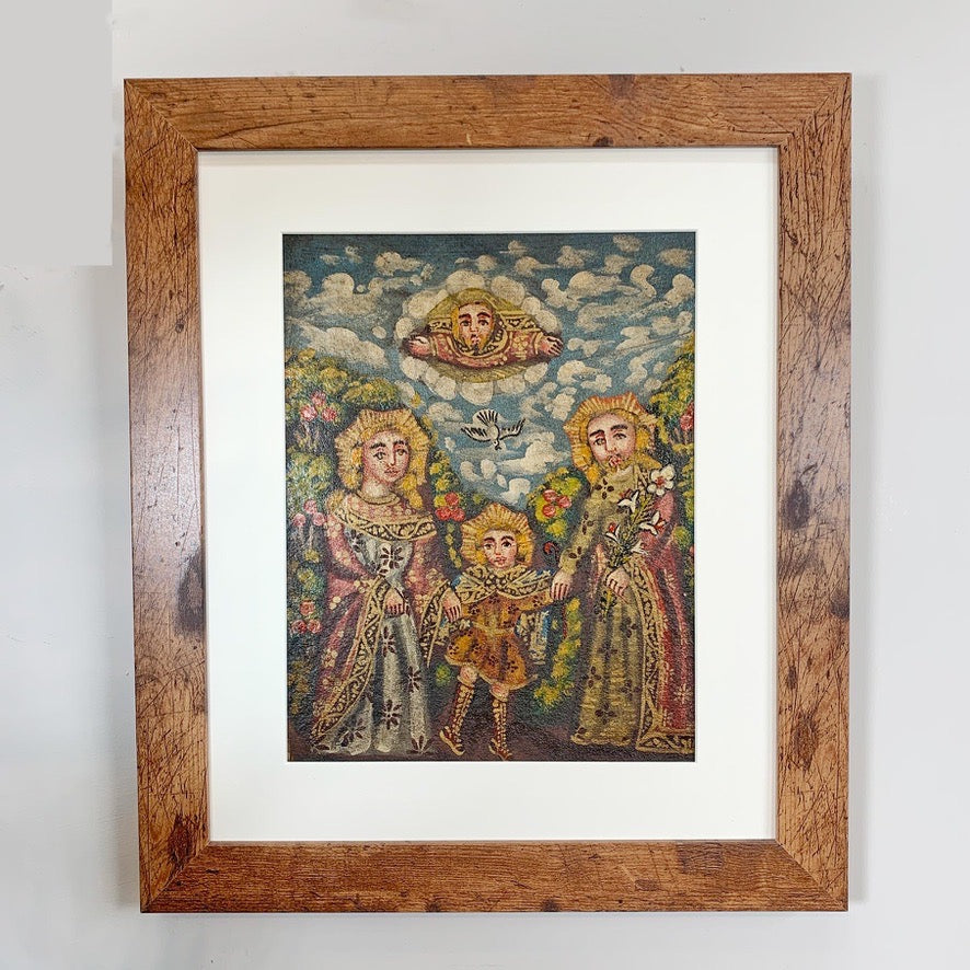 Cuzco School Oil Painting on Canvas of the Holy Family