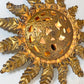 Gold Spanish Sunburst Light Light with Perforate Decorative Plate
