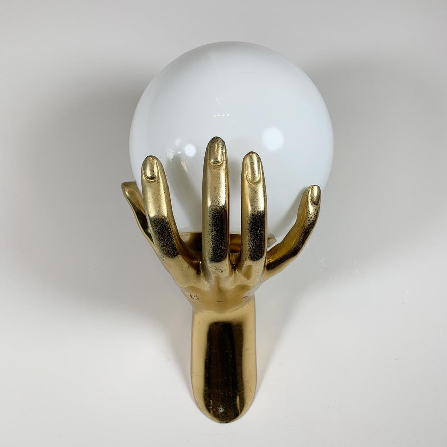 Maison Arlus Gilt Gold Bronze Hand Wall Sconce France 1970's