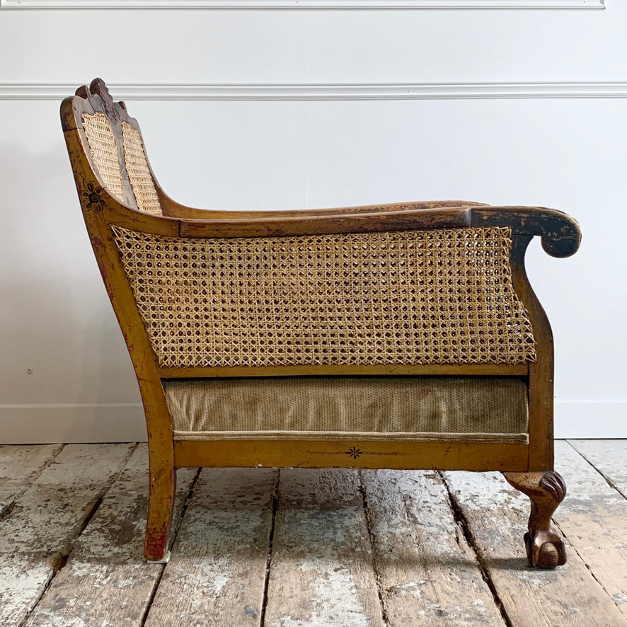 English Late Victorian Gilt Chinoiserie Bergere Suite