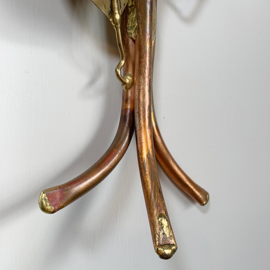 Henri Fernandez Signed Agate and Brass Wall Lights