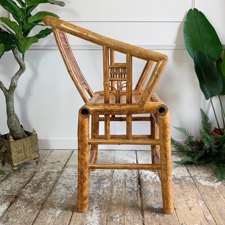 Mid Century Taiwanese Hand Made Bamboo Armchair