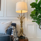 Magnificent Large Gold Italian Wheat Sheaf Table Lamp on Marble Base