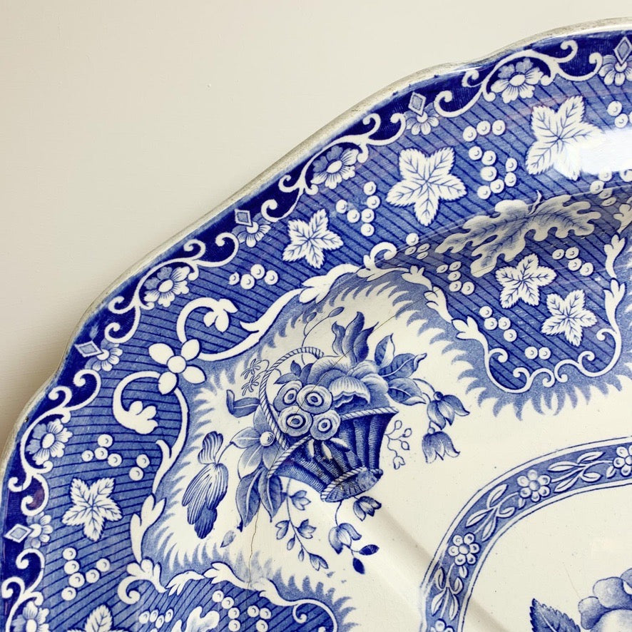 Copeland & Garrett Late Spode Blue and White Filigree Pattern Platter