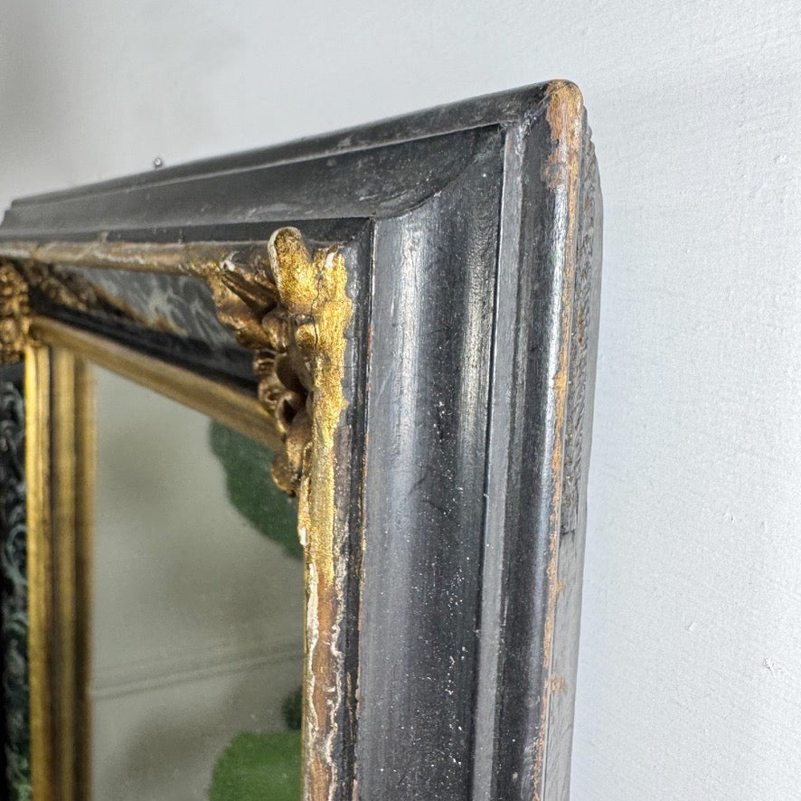 Late 19th Century Gilt and Black Eglomise Wall Mirror