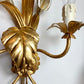 Pair of Hans Kogl Gold & Silver Calla Lily Wall Sconce, C 1970'S