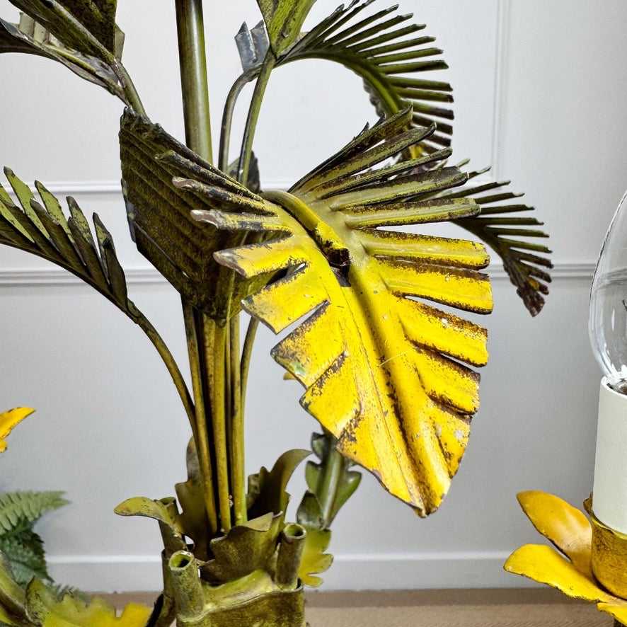 1970s Italian Palm Leaf Chandelier