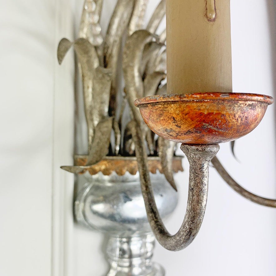 Pair of Maison Bagues Gilt Crystal Wall Lights