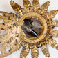 Gold Spanish Sunburst Light Light with Perforate Decorative Plate