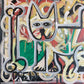 2 Cats and a Bone - Outsider Artist Drew