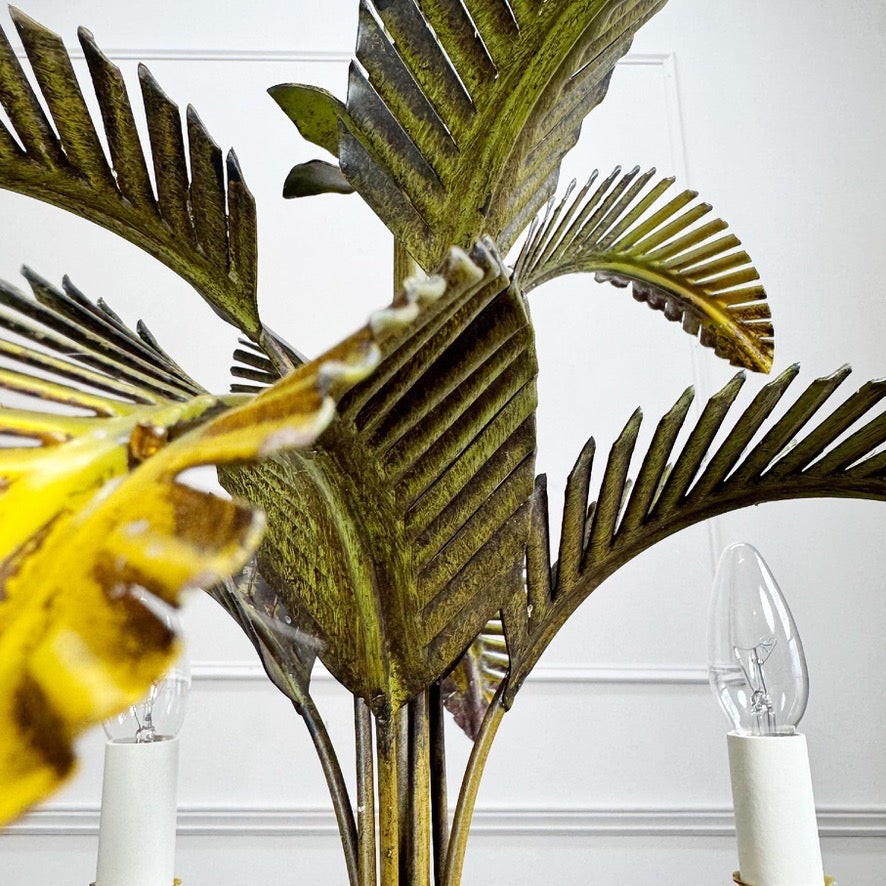 1970s Italian Palm Leaf Chandelier