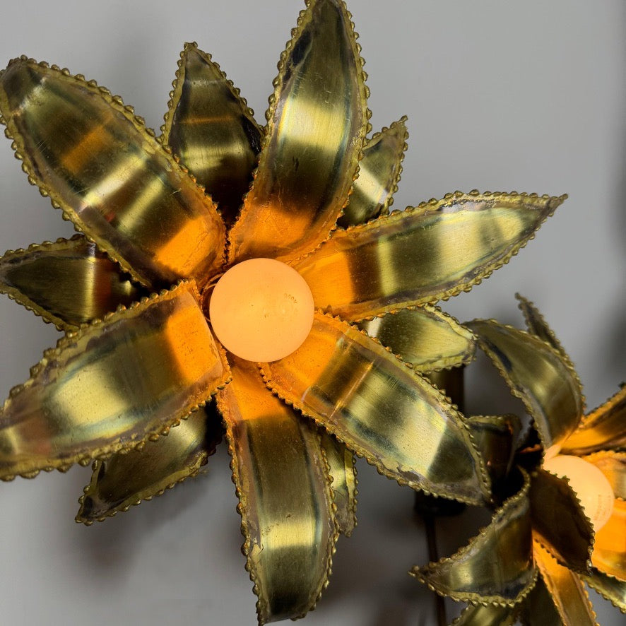 Pair of Maison Jansen Flower Wall Lights