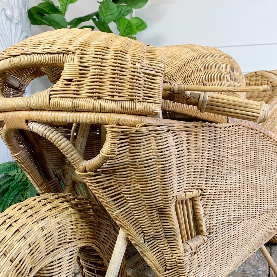 Incredible Life Size Wicker and Bamboo Racing Motorbike