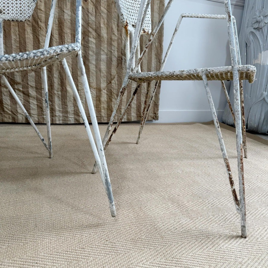 Mathieu Matégot Perforated Sheet and Tubular Metal Chairs