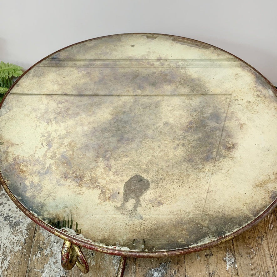 Wrought Iron Gilt Coffee Table by Rene Drouet 1940's