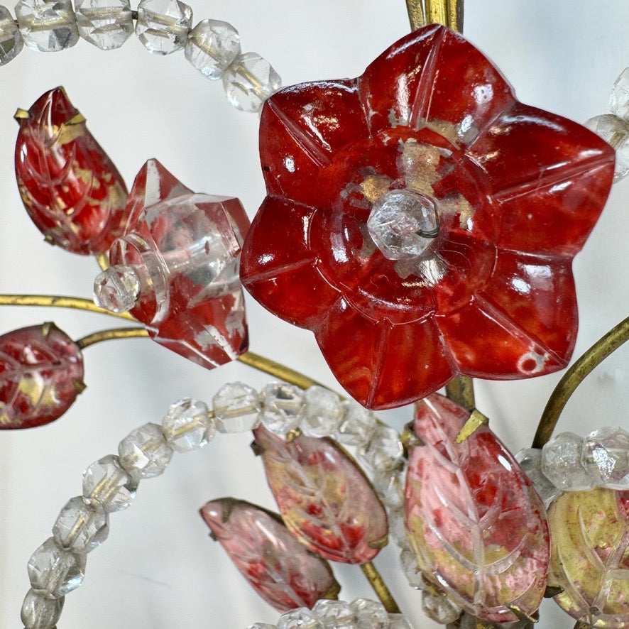 Pair of Maison Bagues Red Wall Sconces Circa 1910